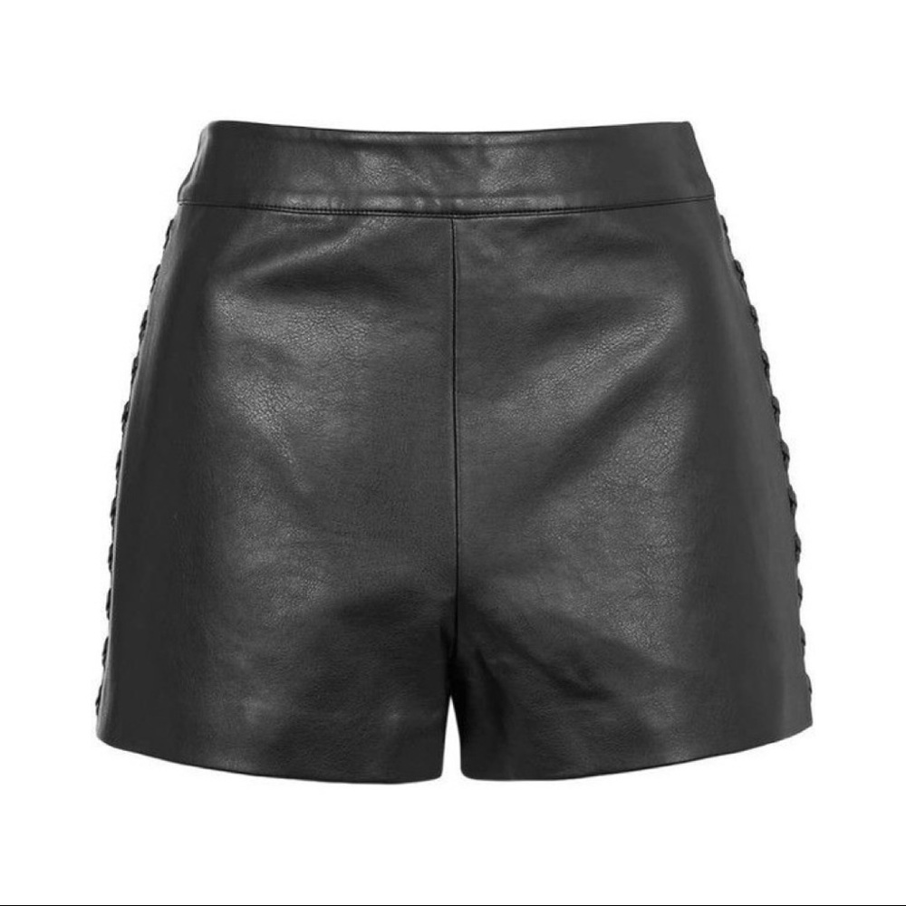 Topshop High Waist Faux Leather Shorts - Picture 5 of 5